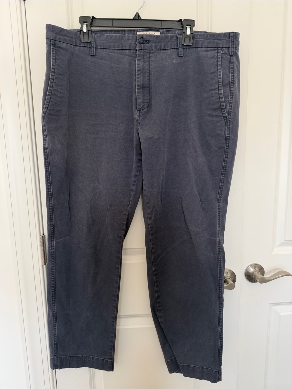 Joseph Abboud Navy Straight-Leg Chinos *BROKEN BUTTON*